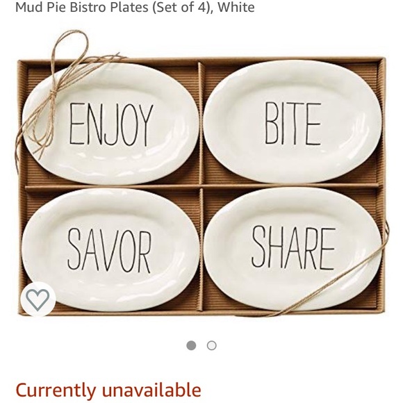 MUD PIE BISTRO PLATES SET OF 4 - Picture 7 of 7